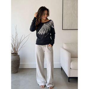 A|X Armani Exchange Angel Wing Off Shoulder Sweater Black XS